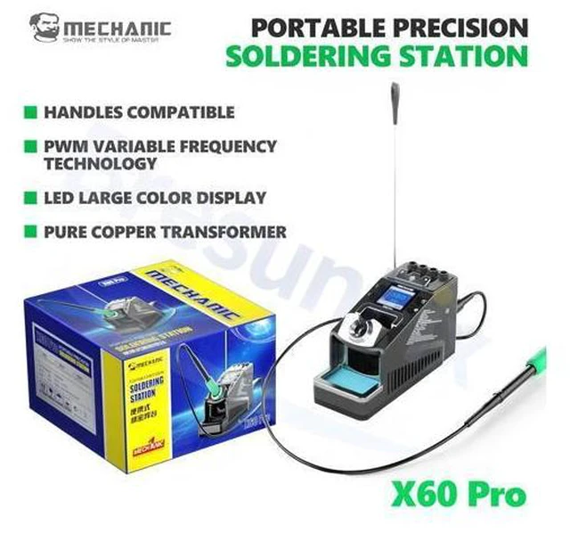 Alt view image 3 of 7 - X60 Pro Portable Precision Soldering Station for Mobile Phone Tablet Repair Motherboard PCB IC CPU SMD Soldering Tool