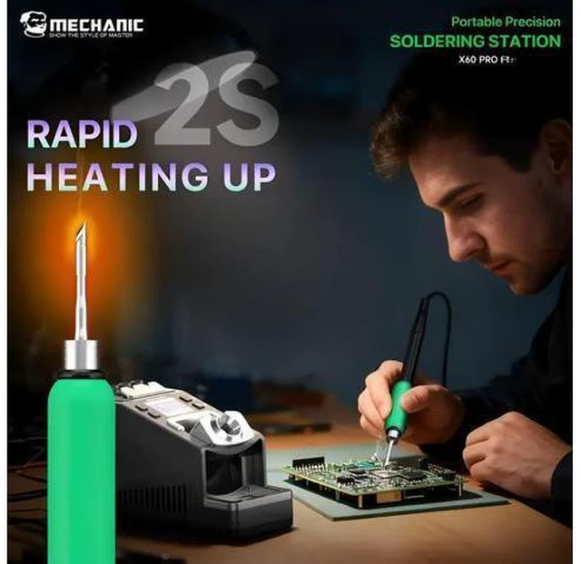Alt view image 2 of 7 - X60 Pro Portable Precision Soldering Station for Mobile Phone Tablet Repair Motherboard PCB IC CPU SMD Soldering Tool