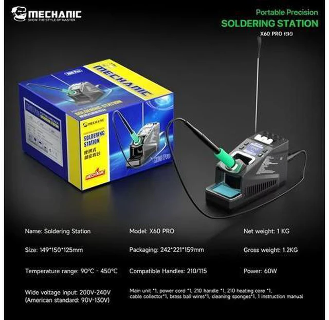 Alt view image 5 of 7 - X60 Pro Portable Precision Soldering Station for Mobile Phone Tablet Repair Motherboard PCB IC CPU SMD Soldering Tool