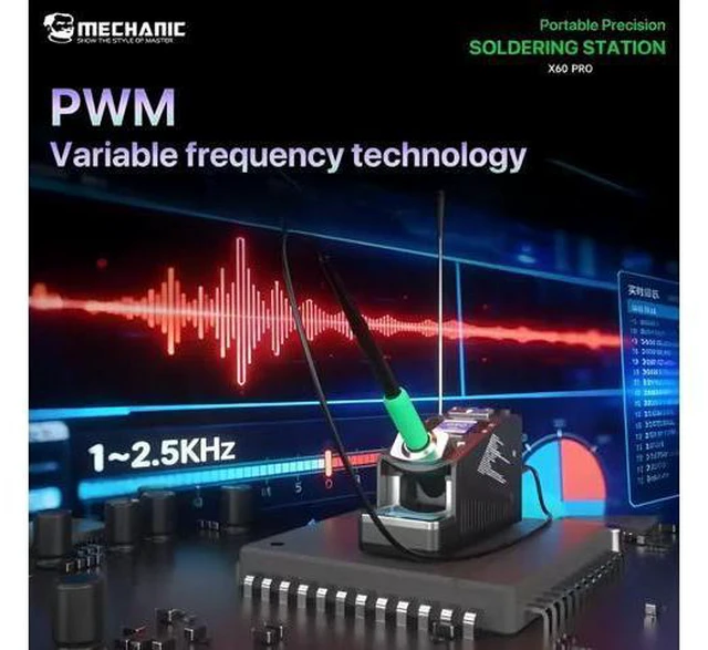 Alt view image 6 of 7 - X60 Pro Portable Precision Soldering Station for Mobile Phone Tablet Repair Motherboard PCB IC CPU SMD Soldering Tool