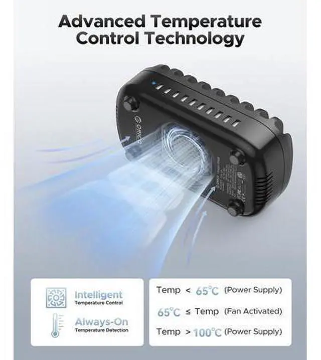 Alt view image 3 of 6 - 120W Charging Station for Multiple Devices, 10-Ports USB Charging Docking Organizer Station, Multi USB Charging Station Compatible with iPad, Tablet, Kindle, Airpods and Cell Phone