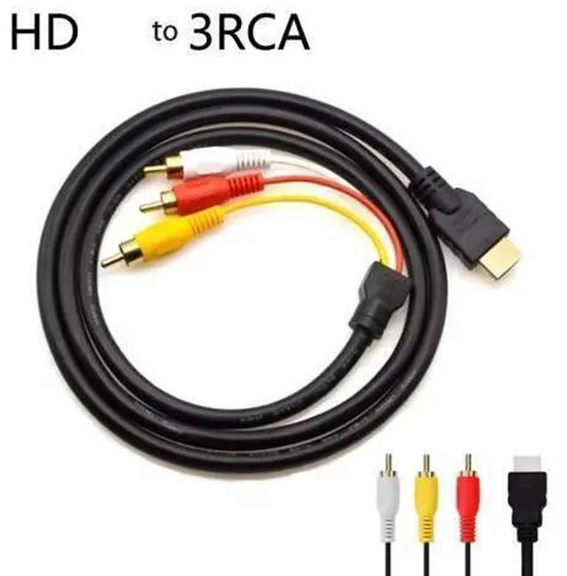 Alt view image 3 of 6 - HDMI to 3 RCA Cable, 1080P 5ft/1.5m Male to 3-RCA Video Audio AV Lead Wire Connector Adapter Transmitter for TV HDTV DVD(for Device can Transfer Signal,or Work with HDMI/AV Adapter)