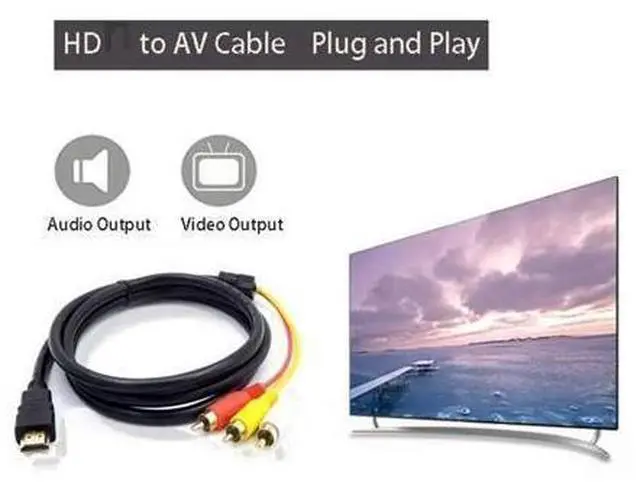 Alt view image 4 of 6 - HDMI to 3 RCA Cable, 1080P 5ft/1.5m Male to 3-RCA Video Audio AV Lead Wire Connector Adapter Transmitter for TV HDTV DVD(for Device can Transfer Signal,or Work with HDMI/AV Adapter)