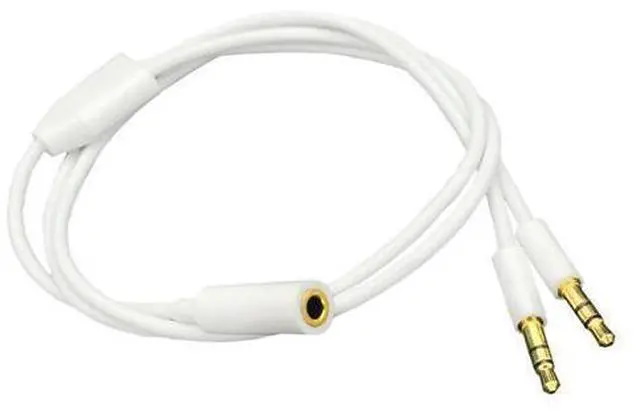 Main image of 3.5mm Headphone Audio Splitter 1 Female to 2 Male TRS Y 3.5mm Splitter Cable Gold-Plated Stereo Jack for PC Smartphone MP4 Earphone Mp3 Speaker 19.68 inch 0.5m White