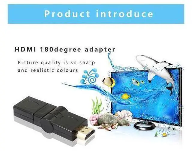 Alt view image 6 of 7 - Swivel Angle HDMI Adapter,90 180 270 360 Degree Angle Rotatable Extension Connector Adjustable Male to Female Adaptor for Full HD Support Including 720p-1080p,No Loss in Video/Audio Quality