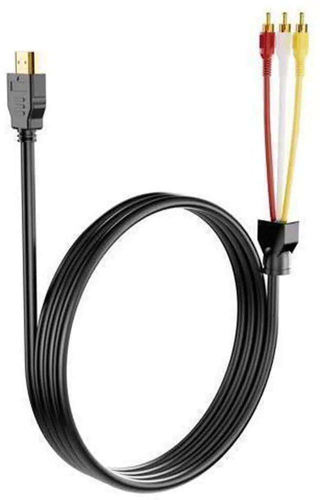 Main image of HDMI to RCA Converter, 1080P 5ft HDMI Male Goldplated to 3-RCA Video Audio AV Cable Connector Adapter Transmitter for TV HDTV DVD(NO Signal Conversion Function)