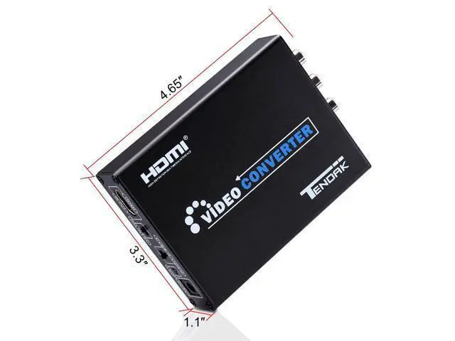 Alt view image 5 of 5 - Tendak HDMI to Composite 3RCA AV S-Video R/L Audio Video Converter Adapter Upscaler Support 720P/1080P with RCA/S-Video Cable for PC Laptop Xbox PS3 TV STB VHS VCR Camera Blue-Ray DVD