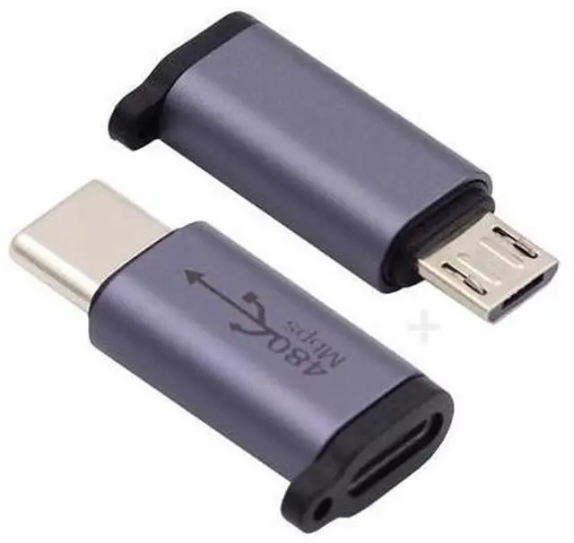 Main image of 2pcs/lot USB2.0 8P Female to Micro USB Type-C USB-C Male Power Adapter 480Mbps Data with Chain Holes