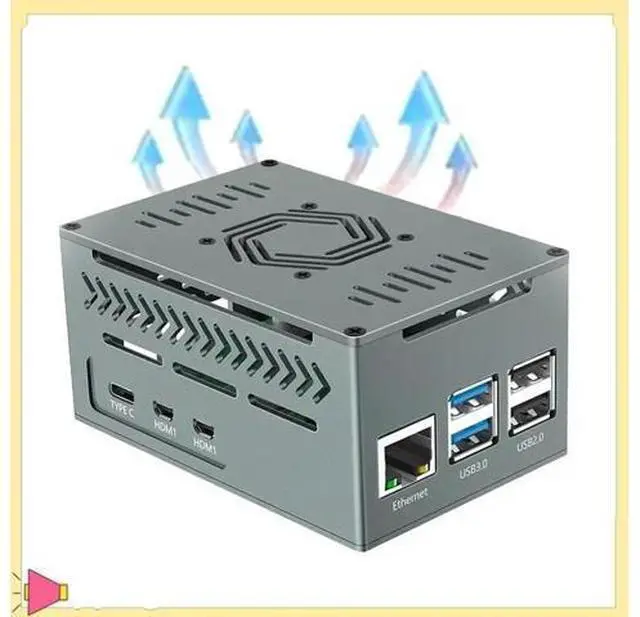 Main image of Aluminum Case For Raspberry Pi 5 Includes 4010 PWM Fan, Copper Heatsinks For X1000/X1001/X1003/N04/N05 Pcie Boards