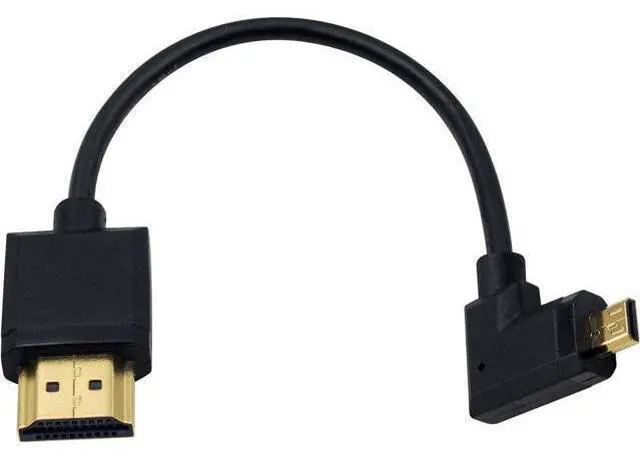 Main image of Micro HDMI to HDMI Adapter Cable - Extreme Thin Right Angle 6 inch/ 15cm for 1080P, 4K, UltraHD, 3D, Ethernet
