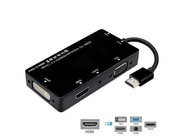 Alt view image 2 of 7 - HDMI to VGA Audio HDMI DVI Adapter Multiport Splitter Converter 4 in1 Dongle Compatible for PS3 HDTV PC Monitor Projector