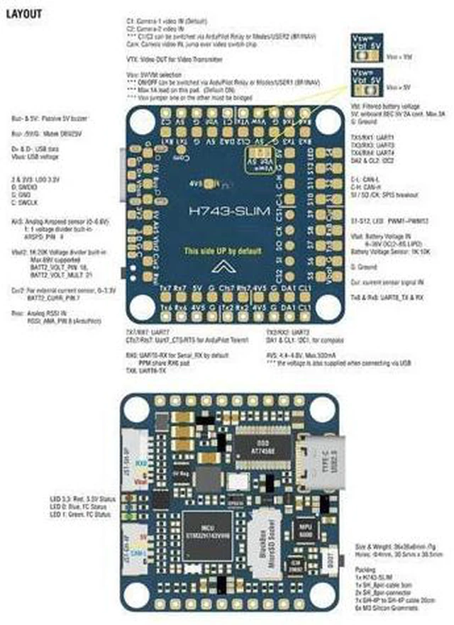 Alt view image 4 of 7 - High Performances MATEK H743-SLIM V3 Flight Controller with Built-in No Current Sensor Perfect for FPV Aircrafts