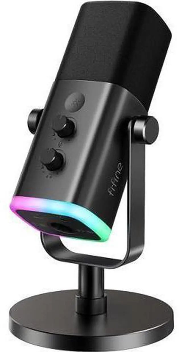 Main image of FIFINE XLR/USB Dynamic Microphone for Podcast Recording, PC Computer Gaming Streaming Mic with RGB Light, Mute Button, Headphones Jack, Desktop Stand, Vocal Mic for Singing YouTube-AmpliGame AM8