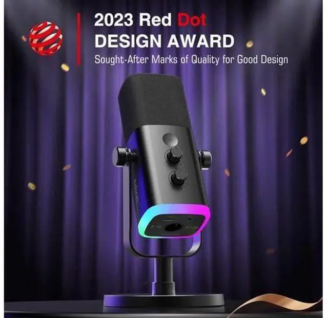 Alt view image 2 of 7 - FIFINE XLR/USB Dynamic Microphone for Podcast Recording, PC Computer Gaming Streaming Mic with RGB Light, Mute Button, Headphones Jack, Desktop Stand, Vocal Mic for Singing YouTube-AmpliGame AM8