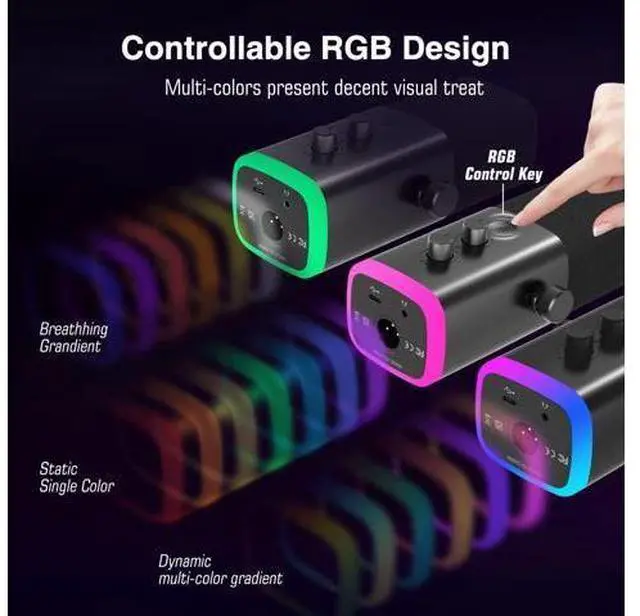 Alt view image 5 of 7 - FIFINE XLR/USB Dynamic Microphone for Podcast Recording, PC Computer Gaming Streaming Mic with RGB Light, Mute Button, Headphones Jack, Desktop Stand, Vocal Mic for Singing YouTube-AmpliGame AM8