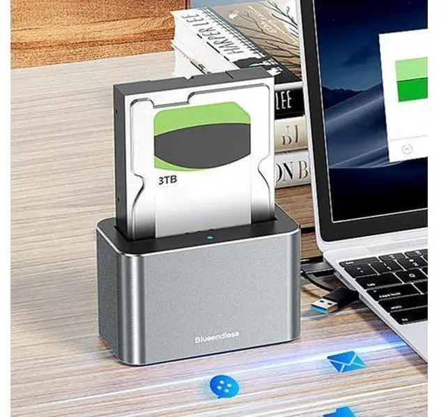 Alt view image 2 of 3 - Hard Drive Dock Reader Converter Docking Station 5Gbps USB External Disk Box Enclosure Case for 2.5/3.5 Inch SATA/SAS HDD SSD