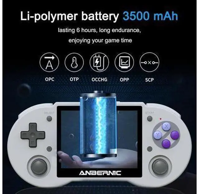 Alt view image 5 of 5 - Anbernic RG353P Handheld Game Console RG351P Retro Gaming Console Portable Game Console 3.5 Inch IPS Screen Double 3D Rocker Supports 3.5mm Sound Headphones Grey