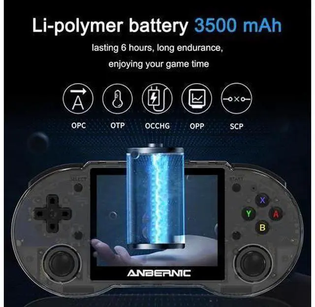 Alt view image 3 of 3 - Anbernic RG353P Handheld Game Console RG353P Retro Gaming Console Portable Game Console 3.5 Inch IPS Screen Double 3D Rocker Supports 3.5mm Sound Headphones Black