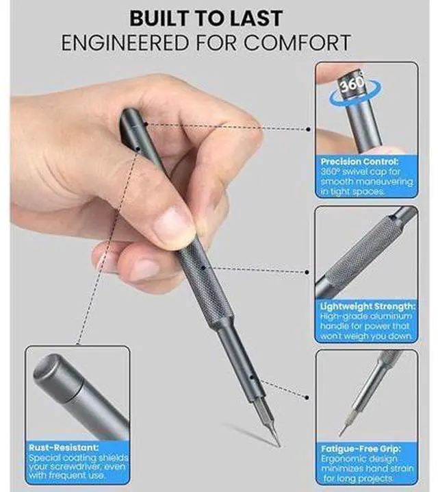Alt view image 6 of 7 - 25-IN-1 Precision Small Screwdriver Set, Professional Mini Bit Tool Set for Glasses, Watch, Ring Doorbell, ElectronicComputerhigh-strength steel Screw DriverMagneticGift for Mens