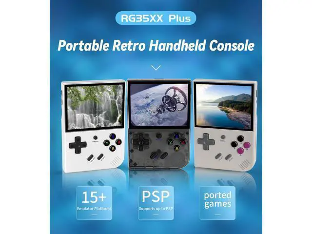 Alt view image 2 of 2 - G350 Retro Handheld Game Console , G350 Retro Gaming Console 3.5'' IPS Screen Linux System 20+Emulators Pre-Installed 4371 Games Retro Game Console Black