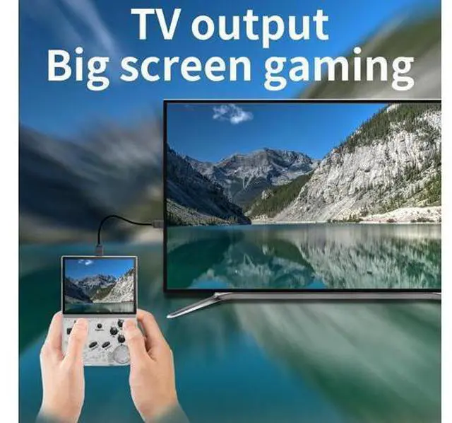 Alt view image 3 of 7 - RG35XX Retro Handheld Game Console, 3.5 Inch IPS Screen, 32GB Storage Pre-Loaded Games, HDMI TV Output, 2600mAh Battery (RG35XX-White)