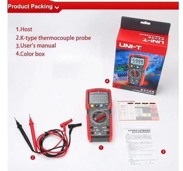 Alt view image 6 of 7 - UT89X Digital Multimeter Professional Tester True RMS AC/DC 1000V 20A Voltage Current Temperature Conductance Meter (UT89X)