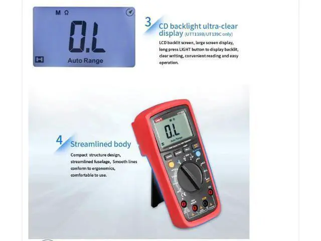 Alt view image 4 of 7 - Multimeter clamp Meter UT139A UT139B UT139C UT139D UT139E UT139S True RMS Digital Multimeter MAX/MIN/REL Modes Auto/Manual Ranges Selectable(UT139C)