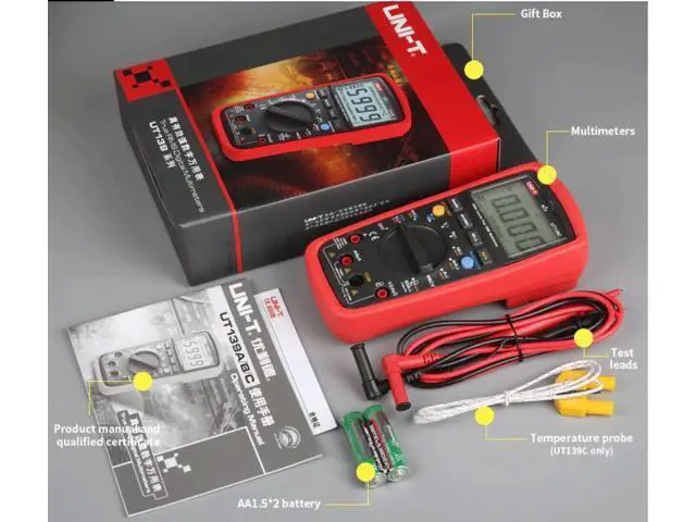 Alt view image 6 of 7 - Multimeter clamp Meter UT139A UT139B UT139C UT139D UT139E UT139S True RMS Digital Multimeter MAX/MIN/REL Modes Auto/Manual Ranges Selectable(UT139C)