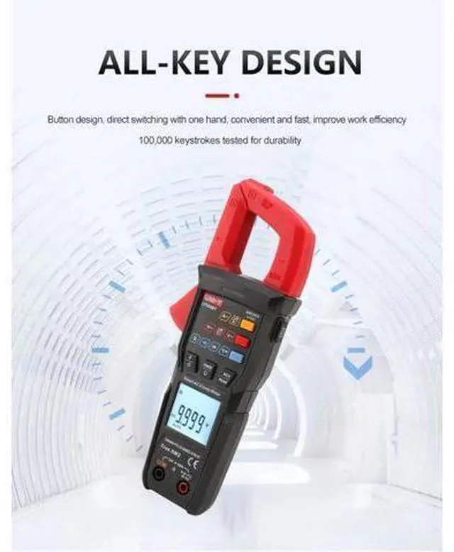 Alt view image 4 of 7 - Multimeter clamp Meter UT202B UT202BT Digital clamp Meter 600A DC Current Pliers Ammeter Voltage Tester Temperature Frequency Meter Auto Range(UT202T)