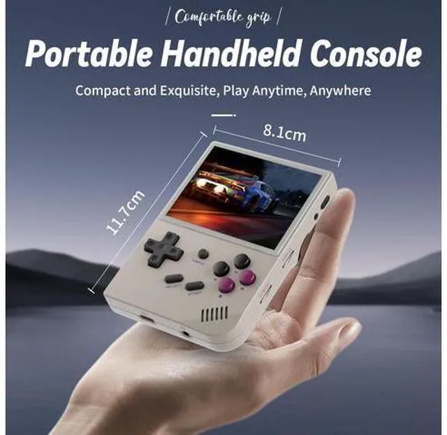 Alt view image 6 of 7 - Anbernic RG35XX Handheld Game Console , 3.5 Inch IPS Screen Linux System Built-in 5000+ Classic Games Support HDMI TV Output(Gray)