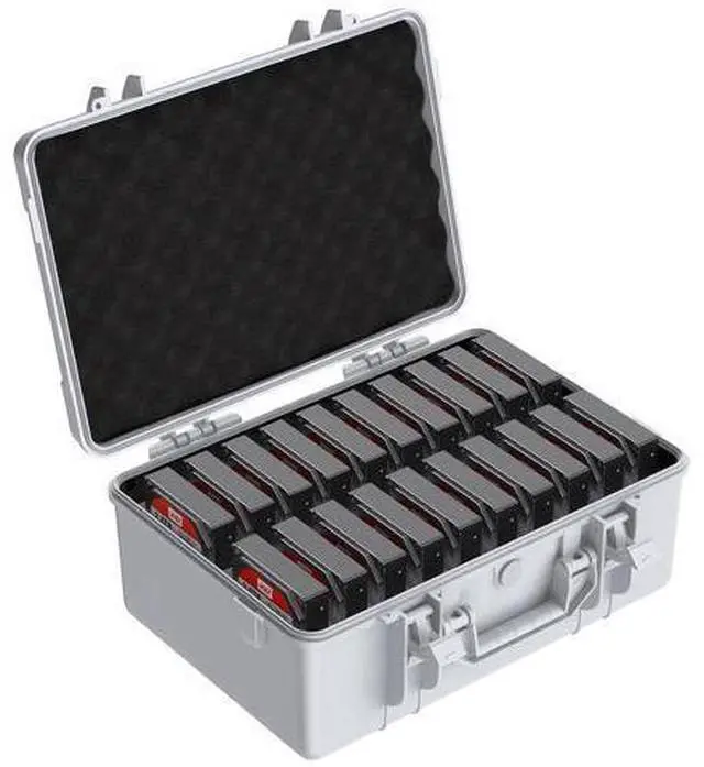 Main image of Hard Drive Case 3.5inch 20-Bay HDD/SSD Multi-Protection Storage Suitcase with Foam Hard Case Shockproof Anti-Static MoistureProof Carrying Box-PSC L20