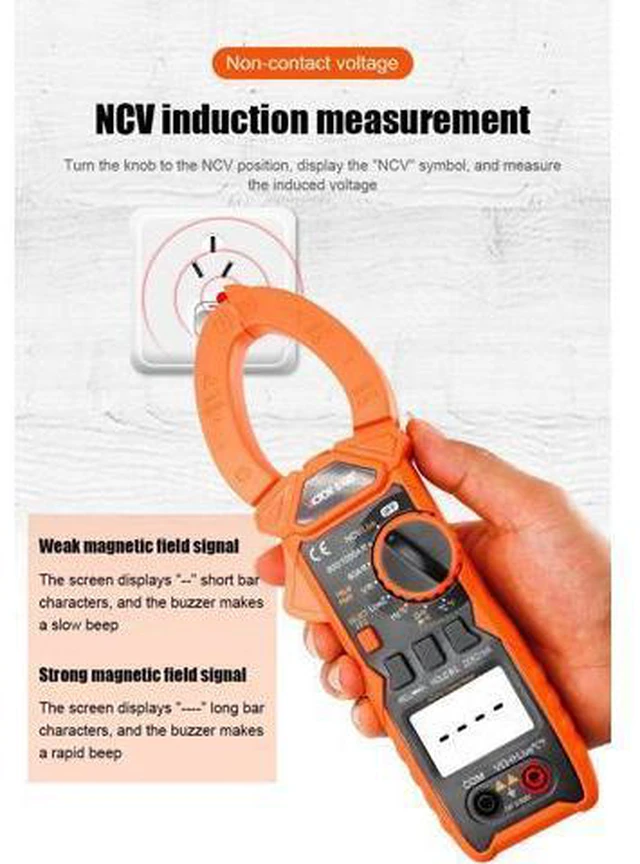 Alt view image 5 of 7 - 610B+ 610C+ 1000V 1000A Digital Clamp Meter 3999 Counts VFC True RMS NCV Live Flashlight clamp multimeter(Victor 610B+)