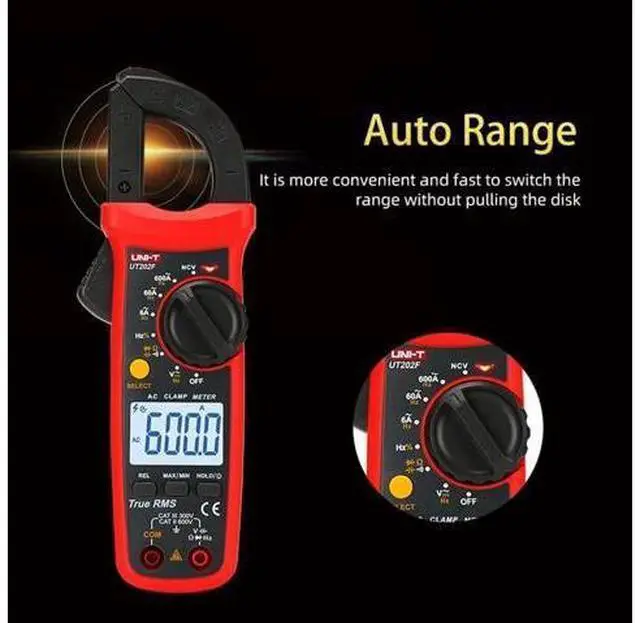 Alt view image 3 of 7 - Multimeter clamp Meter UT201R/UT202R/UT203R/UT204R/UT202F AC/DC 400/600A Digital Ammeter clamp Meter DC AC for Measuring Ammeter Voltmeter Ohm Tester(UT201R)