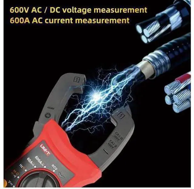 Alt view image 5 of 7 - Multimeter clamp Meter UT201R/UT202R/UT203R/UT204R/UT202F AC/DC 400/600A Digital Ammeter clamp Meter DC AC for Measuring Ammeter Voltmeter Ohm Tester(UT202F)