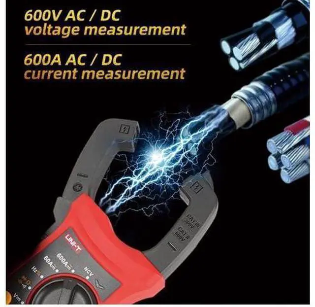 Alt view image 4 of 7 - Multimeter clamp Meter UT201R/UT202R/UT203R/UT204R/UT202F AC/DC 400/600A Digital Ammeter clamp Meter DC AC for Measuring Ammeter Voltmeter Ohm Tester(UT202R)