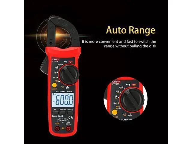 Alt view image 6 of 7 - Multimeter clamp Meter UT201R/UT202R/UT203R/UT204R/UT202F AC/DC 400/600A Digital Ammeter clamp Meter DC AC for Measuring Ammeter Voltmeter Ohm Tester(UT202R)