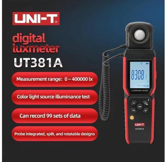 Alt view image 3 of 7 - UT381A Illuminometer Integrated & Split Digital Light Illuminance Meter 400000 Lx 37160 Fc Luxometer with Bluetooth APP