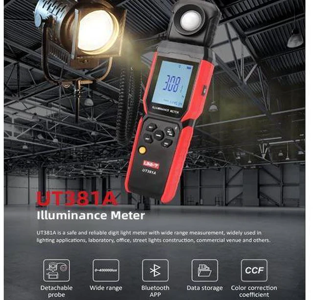 Alt view image 4 of 7 - UT381A Illuminometer Integrated & Split Digital Light Illuminance Meter 400000 Lx 37160 Fc Luxometer with Bluetooth APP