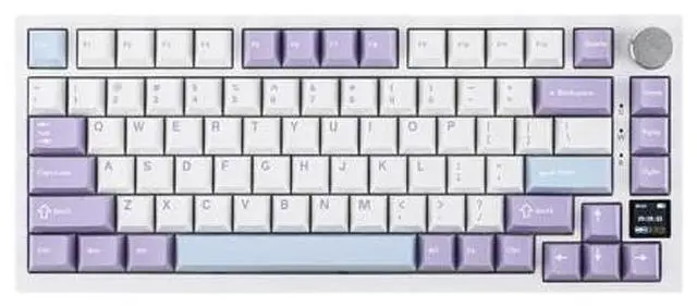 Main image of Ajazz AK820 Pro 75% Wireless Mechanical Keyboard with TFT Smart Display&Knob, Gasket-Mounted Gaming Keyboard, Bluetooth/2.4GHz/USB-C Wired (Purple, Gift Switch)