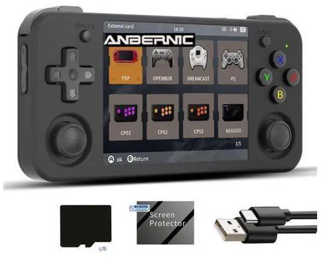 Main image of rg35xx h Retro Game Emulator Anbernic 35xxh with a 64G Card Pre-Loaded Games rg35xxh 3.5'' IPS Screen Supports 5G WiFi Bluetooth HDMI and TV Output