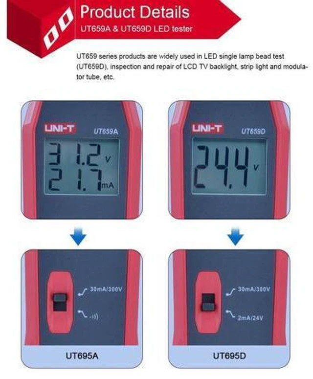 Alt view image 4 of 7 - UT659A UT659D LED Lamp Tester 0~300V Output TV Backlight Tester Multipurpose LED Strips Beads Test Electric Instruments(UT659A)