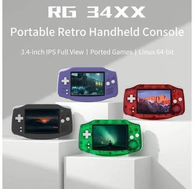 Alt view image 2 of 7 - RG34XX Retro Handheld Game Consoles Classic Retro Gaming Console 64G Card Preloaded Games 5000+ rg34xx Portable Gaming Console Linux 64-bit 3500mAh Battery WiFi Bluetooth HD and TV Output Green