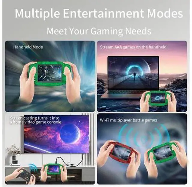 Alt view image 4 of 7 - RG34XX Retro Handheld Game Consoles Classic Retro Gaming Console 64G Card Preloaded Games 5000+ rg34xx Portable Gaming Console Linux 64-bit 3500mAh Battery WiFi Bluetooth HD and TV Output Green