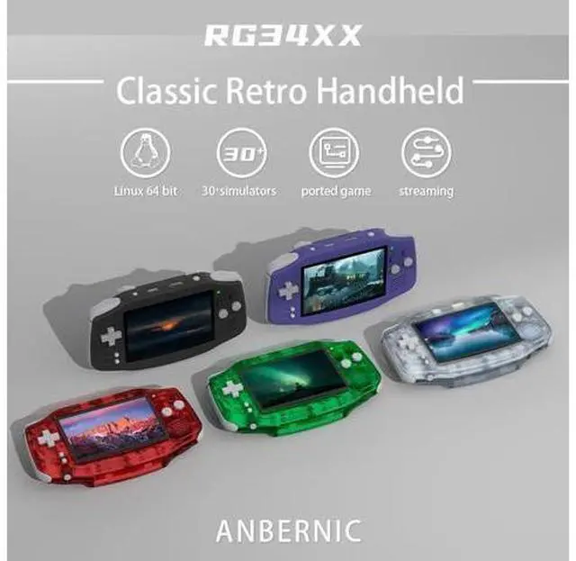 Alt view image 2 of 7 - RG34XX Retro Handheld Game Console, RG 34XX 3.4 Inch IPS Screen Retro Gaming Console , 5532 Pre-Installed Games, Linux 64-bit WiFi, HDMI and Output 3500mAh