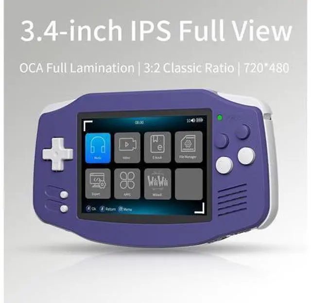 Alt view image 7 of 7 - RG34XX Retro Handheld Game Console, RG 34XX 3.4 Inch IPS Screen Retro Gaming Console , 5532 Pre-Installed Games, Linux 64-bit WiFi, HDMI and Output 3500mAh