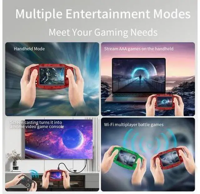 Alt view image 3 of 7 - RG34XX Retro Handheld Game Console, RG 34XX 3.4 Inch IPS Screen Retro Gaming Console , 5532 Pre-Installed Games, Linux 64-bit WiFi, HDMI and Output 3500mAh