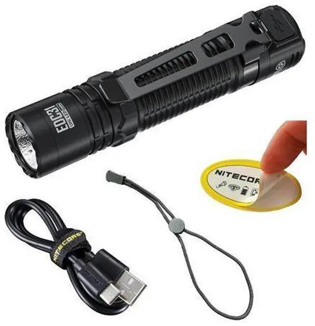 Main image of EDC31 3500 Lumen EDC Flashlight, USB-C Rechargeable, Compact, High Lumen with Clip, Lanyyard, Sliding Lock Switch Sticker