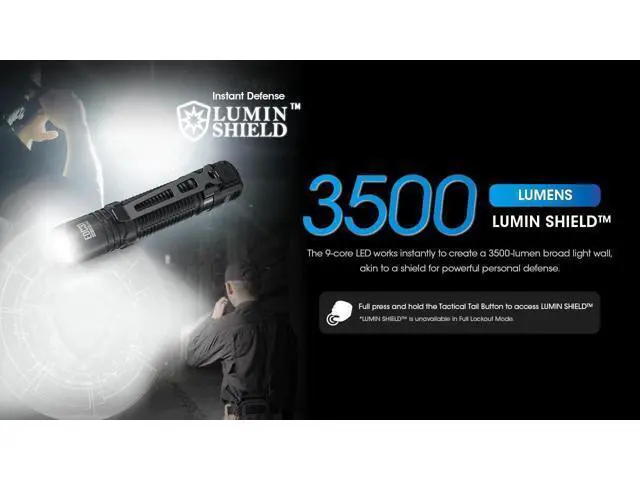 Alt view image 3 of 7 - EDC31 3500 Lumen EDC Flashlight, USB-C Rechargeable, Compact, High Lumen with Clip, Lanyyard, Sliding Lock Switch Sticker