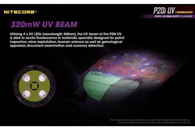 Alt view image 4 of 6 - P20i UV 1800 Lumen USB-C Rechargeable Tactical Flashlight with UV Ultraviolet Black Light and LumenTac Organizer