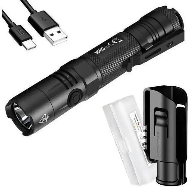 Main image of MH10 v2 Rechargeable Flashlight, 1200 Lumen LED USB-C Fast Charging Side Switch Compact for EDC Pocket Carry with LumenTac Organizer